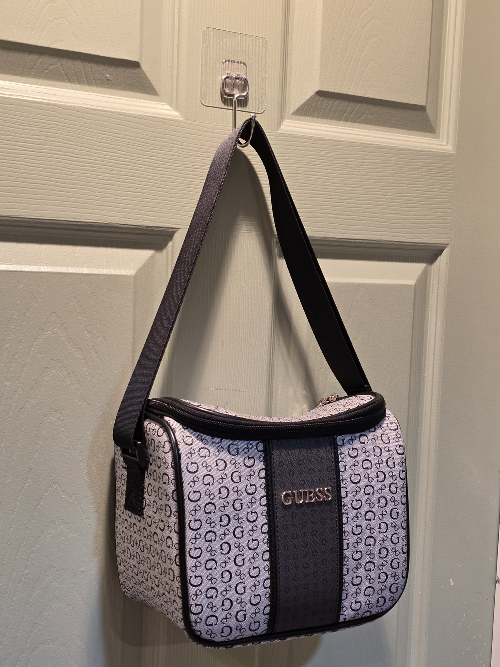 GUESS Black and White Logo Crossbody Bag